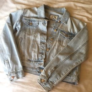 Bleached light denim jean jacket